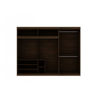 Manhattan Comfort 163GMC5 Mulberry Brown 2-Sectional Open Hanging Module Wardrobe Closet